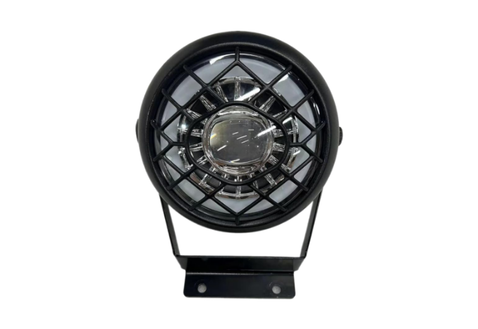 Headlight for Z8 electric bike, battery powered, waterproof IPx5, carbon fiber material.