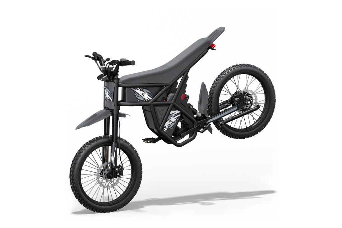 Black GT73 Pro electric motorbike with off-road tires and sleek frame design