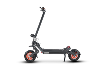 G63 Dual Motor Electric Scooter with A3 Carbon Steel frame, 11" off-road tires, and front & rear LED lights.