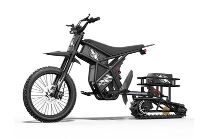 Black RT1-DIY snow sled kit with 3000W motor and front and rear shock absorbers designed for ages 16 and up