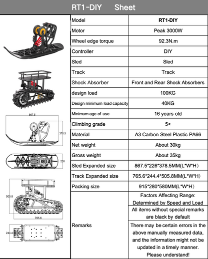 Riding’times GT73 Pro / GT54 Pro Snow Track Kit (Presale)